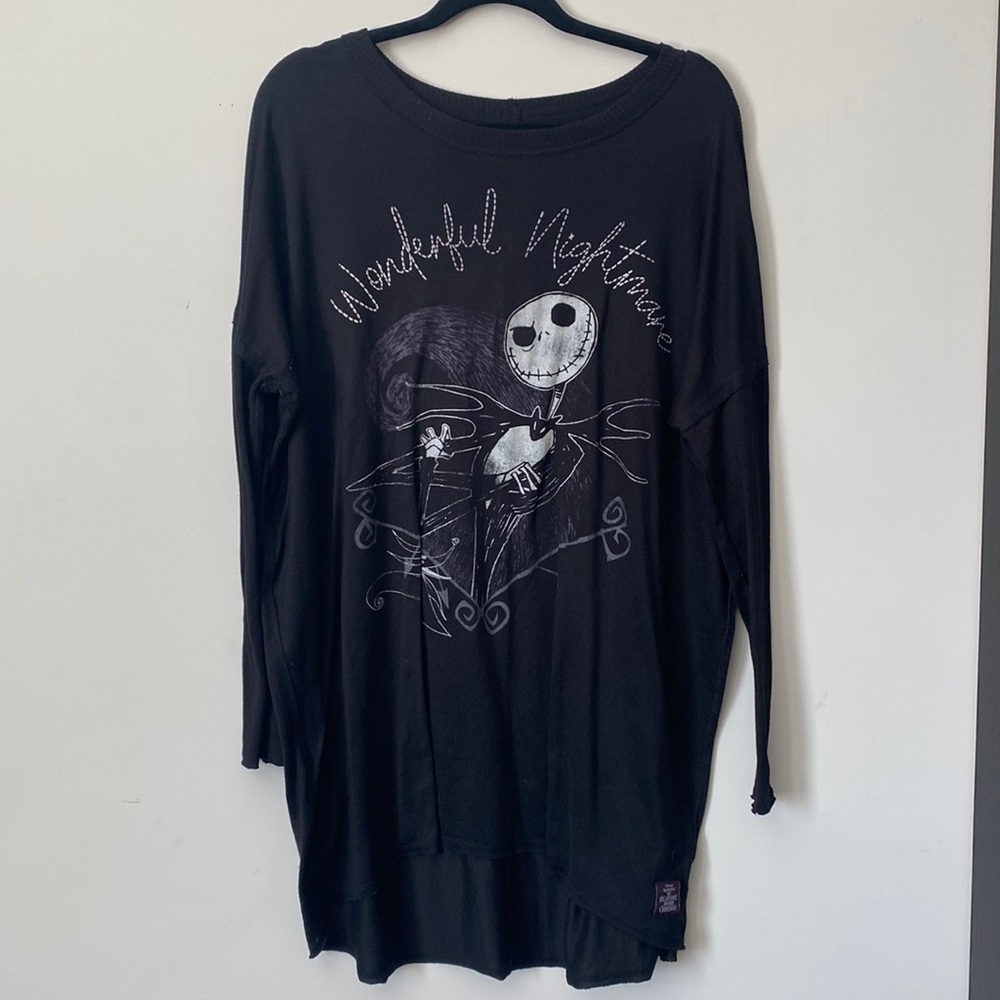 Jack Skellington Goth Emo Nightshirt Nightgown Long Sleeve *discount shipping*